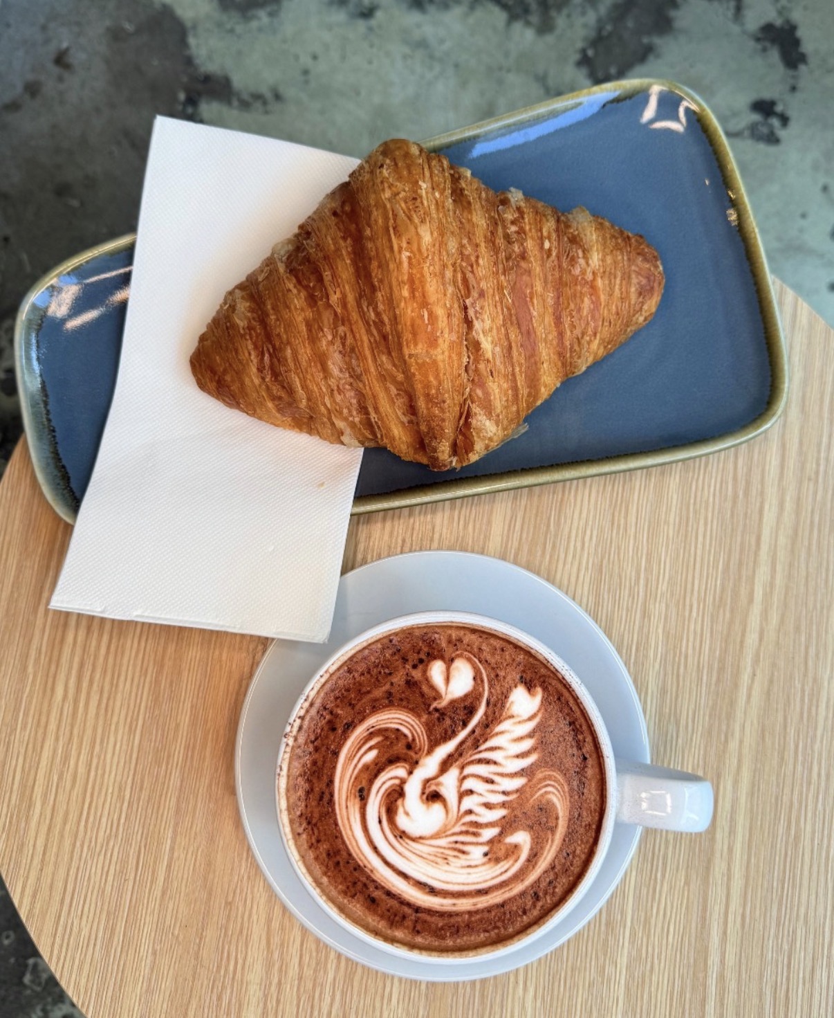 Croissant and latte